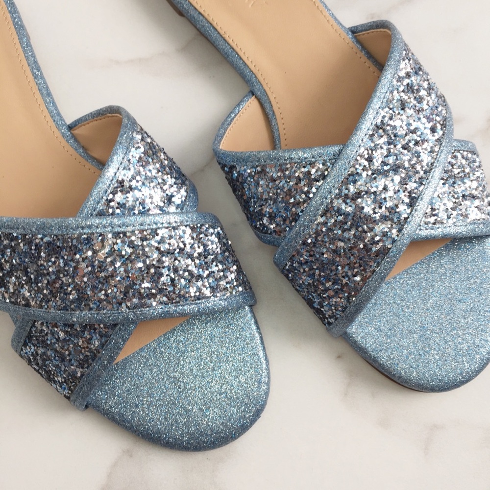 J. Crew Cora glitter sandals in ocean blue - Picture 2 of 5